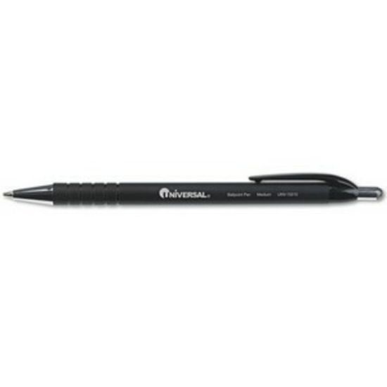 Picture of Universal Ballpoint Pens, Pack Of 12, Bold Point, 1.0 mm, Black Barrel, Black Ink