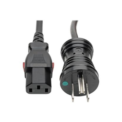 Picture of Tripp Lite Hospital-Grade Power Cord NEMA 5-15P to Locking IEC C13 Green Dot 10A 125V 18 AWG 15 ft. (4.57 m) Black