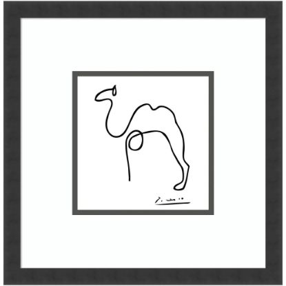 Picture of Amanti Art The Camel by Pablo Picasso Wood Framed Wall Art Print, 17inW x 17inH, Black