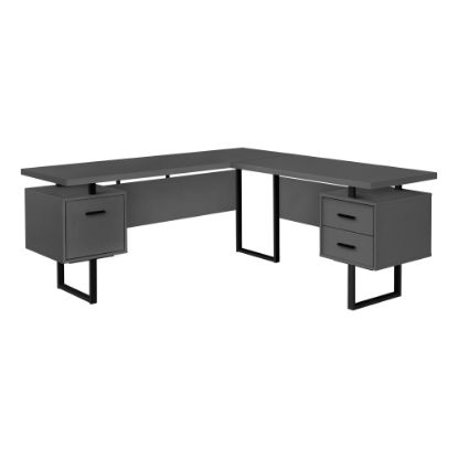 Picture of Monarch Specialties Dallas 71inW L-Shaped Corner Desk, Gray