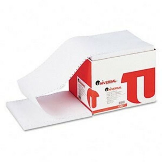 Picture of Universal Dot Matrix Continuous Paper - White - 92 Brightness - 9 1/2in x 11in - 20 lb Basis Weight - 2300 Sheet