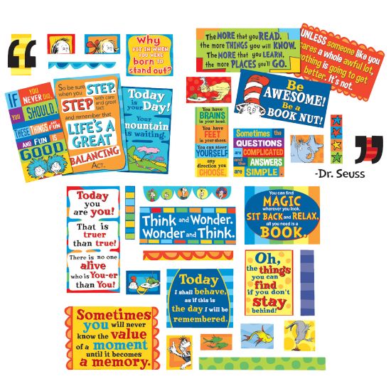 Picture of Eureka Dr. Seuss 35 Quotes Bulletin Board Set, Multicolor, Pre-K - Grade 12