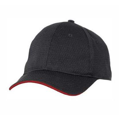 Picture of Chef Works Cool Vent Baseball Cap, Black/Red