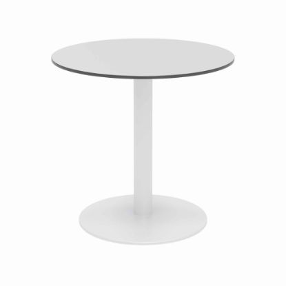 Picture of KFI Studios Eveleen Square Outdoor Bistro Patio Table, 41inH x 30inW x 30inD, Gray/Silver