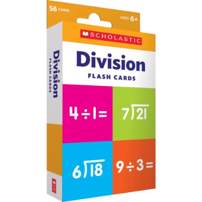 Picture of Scholastic Division Flash Cards, 6-5/16inH x 3-7/16inW, Pack Of 56 Cards