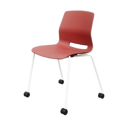 Picture of KFI Studios Imme Stack Chair With Caster Base, Coral/White