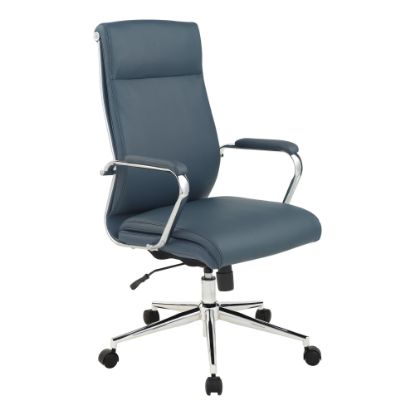 Picture of Office Star Dillon Ergonomic Antimicrobial Fabric High-Back Managers Office Chair, Blue