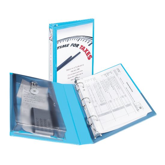 Picture of Avery 5-1/2in x 8-1/2in Mini Durable View Protect & Store Binder, 1in Round Rings, Aqua, 1 Mini Binder