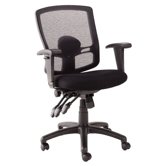 Picture of Alera Epoch Series Mesh Mid-Back Multifunctional Chair, 41 3/4inH x 30 3/4inW x 24 3/4inD, Black