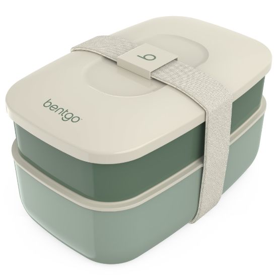 Picture of Bentgo Classic All-In-One Lunch Box Container, 3-13/16inH x 4-3/4inW x 7-1/8inD, Khaki Green