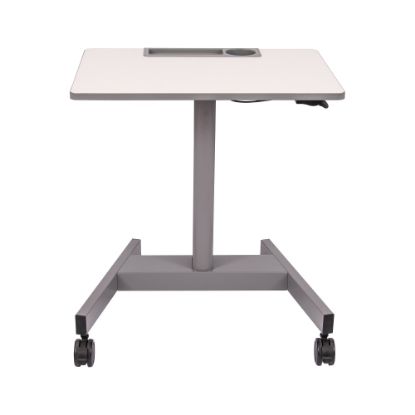 Picture of Luxor Pneumatic Adjustable Sit/Stand 28inW Student Desk, White