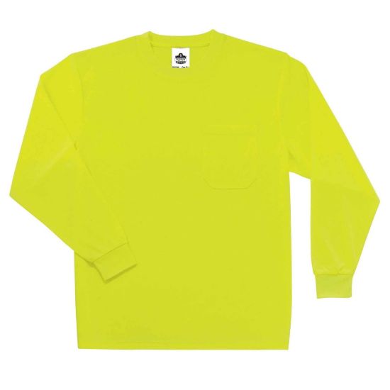 Picture of Ergodyne GloWear 8091 Non-Certified Long-Sleeve T-Shirt, Small, Lime