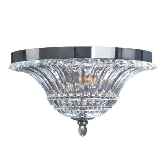 Picture of Elegant Designs 2-Light Flush-Mounted Ceiling Light, 14inW, Glacier Petal, Chrome