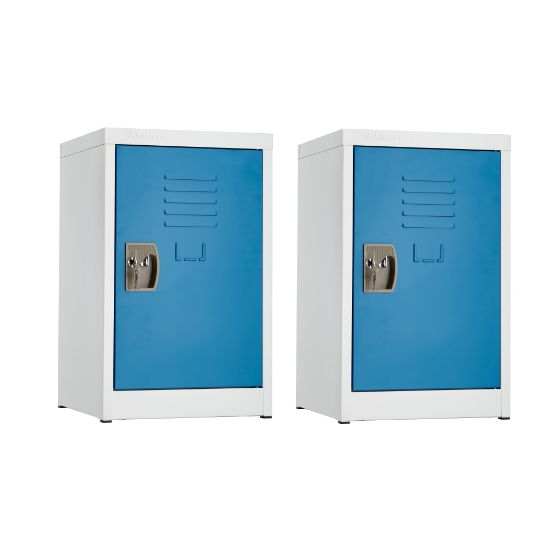 Picture of Alpine AdriOffice 1-Tier Steel Lockers, 24inH x 15inW x 15inD, Blue, Set Of 2 Lockers