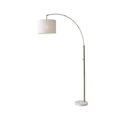 Picture of Adesso Bowery Arc Floor Lamp, 73 1/2inH, Off-White Shade/White Base