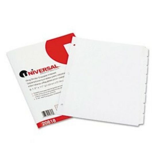 Picture of Universal Write-On/Erasable Indexes with Tab - Blank - 8 Tab(s)/Set - 8.5in x 11in - 1 Set - White Divider - White Tab