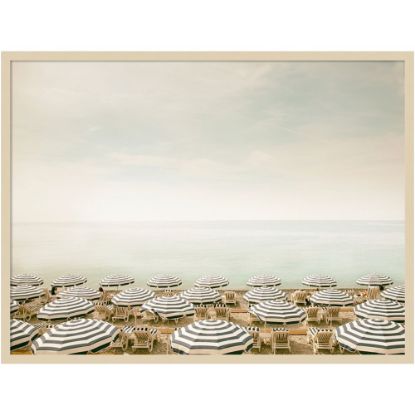 Picture of Amanti Art Seaside 4 Beach by Carina Okula Wood Framed Wall Art Print, 41inW x 31inH, Natural