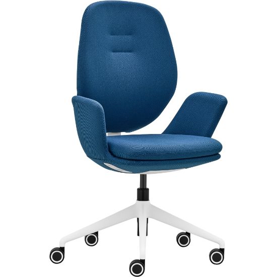 Picture of Raynor Centrik Ergonomic Fabric Mid-Back Managerial Chair, White/Blue