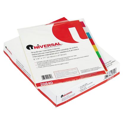 Picture of Innovera Economical Insertable 8-Tab Index Dividers, Assorted/Buff, Pack Of 24