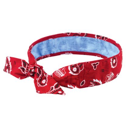 Picture of Ergodyne Chill-Its 6700CT Evaporative Cooling Tie Bandanas With Cooling Towel, Red Western, Pack Of 6 Bandanas