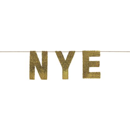 Picture of Amscan 120709 New Years NYE Oversized Sequin Banner, 15in x 144in, Gold