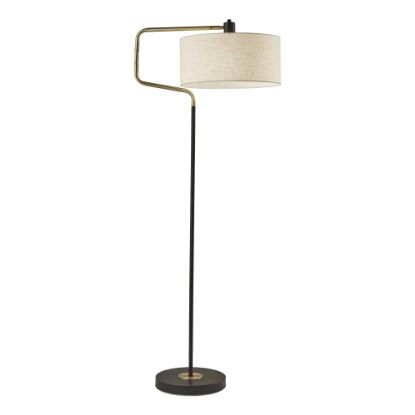 Picture of Adesso Jacob Floor Lamp, 57inH, Off-White Shade/Black Base