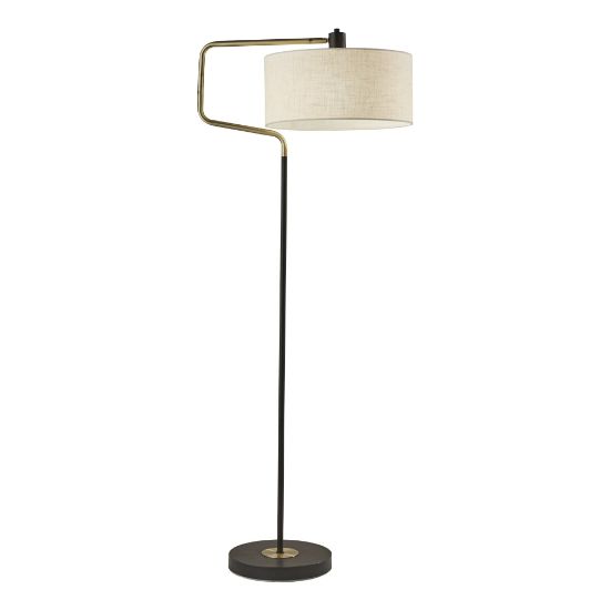 Picture of Adesso Jacob Floor Lamp, 57inH, Off-White Shade/Black Base