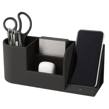 Picture of Realspace Desk Organizer With Wireless Charger With Antimicrobial Treatment, Black