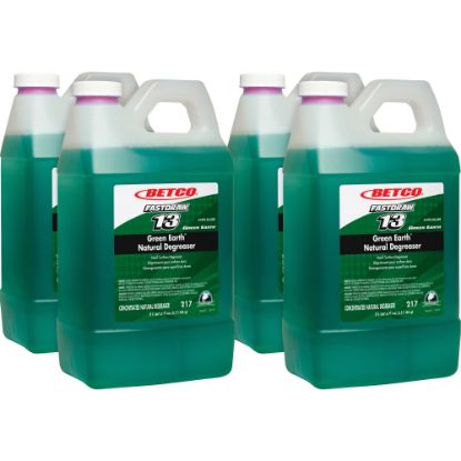 Picture of Betco Green Earth Natural Degreaser - FASTDRAW 13 - Concentrate - 67.6 fl oz (2.1 quart) - 4 / Carton - Bio-based, Phosphate-free, Spill Proof - Dark Green