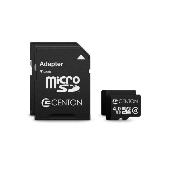 Picture of Centon microSD Memory Cards, 4GB, Pack Of 2 Memory Cards, S1-MSDHC4-4G2PK