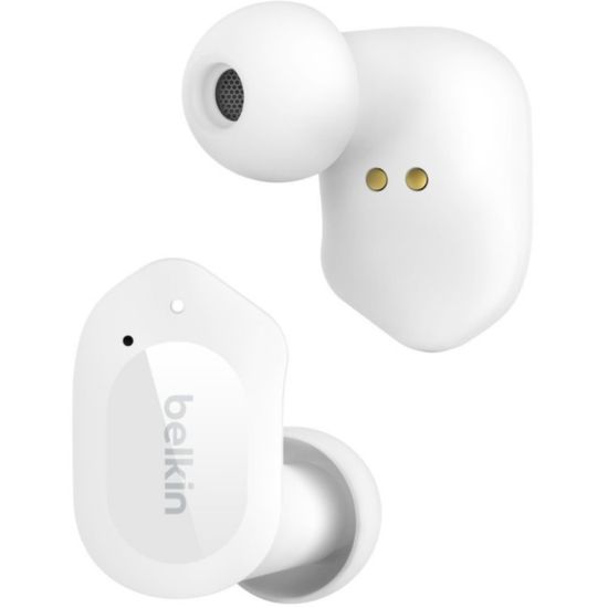 Picture of Belkin SOUNDFORM Play True Wireless Earbuds - Stereo - USB Type C - True Wireless - Bluetooth - Earbud - Binaural - In-ear - Noise Canceling - Cloud