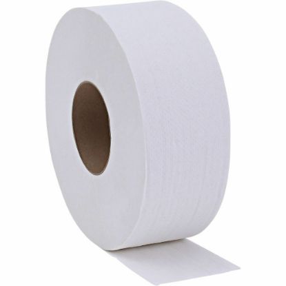 Picture of Genuine Joe 2-ply Jumbo Roll Dispenser Bath Tissue - 2 Ply - 3.30in x 650 ft - 3.30in Core - White - 12 / Carton