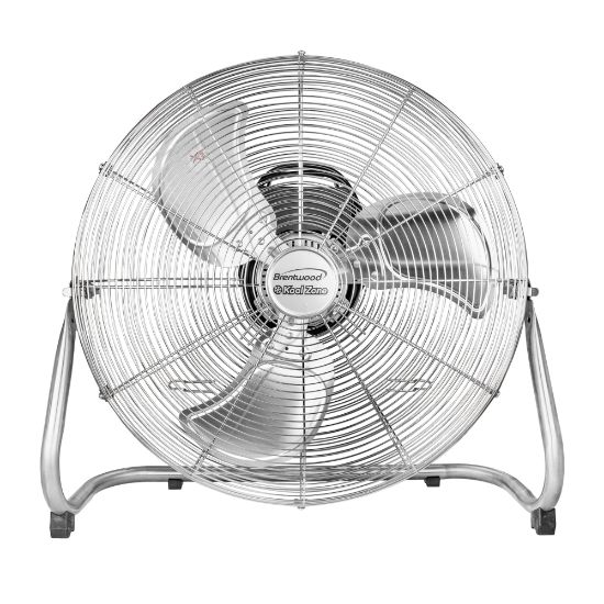 Picture of Brentwood Kool Zone 20in 3-Speed Floor Fan, 24in x 23-1/2in, Chrome