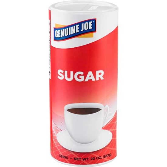 Picture of Genuine Joe 20 oz. Sugar Canister - Canister - 1.2 lb (20 oz) - Natural Sweetener - 24/Carton