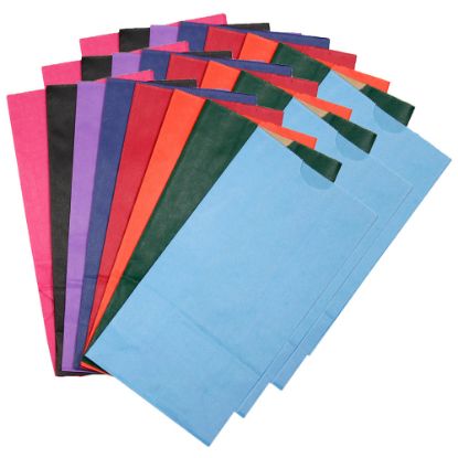 Picture of Hygloss Gusseted Flat Bottom Paper Bags, Size #6, Bright Assorted Colors, 28 Bags Per Pack, Set Of 3 Packs