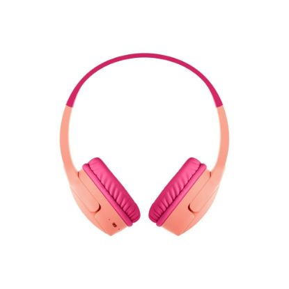 Picture of Belkin SoundForm Mini Wireless On-Ear Headphones for Kids - Stereo - Mini-phone (3.5mm) - Wired/Wireless - Bluetooth - 30 ft - On-ear, Over-the-head, Over-the-ear - Binaural - Ear-cup - 4 ft Cable - Pink