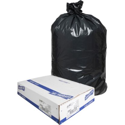 Picture of Genuine Joe Trash Bags, 23 gal, 43inH x 28-1/2inW, 70% Recycled, Black, 150 Bags