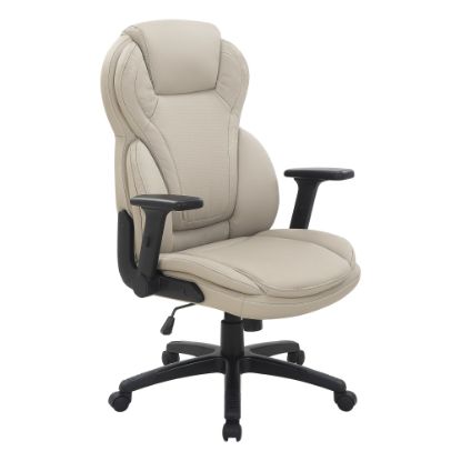 Picture of Office Star Ergonomic Leather High-Back Executive Office Chair, Taupe