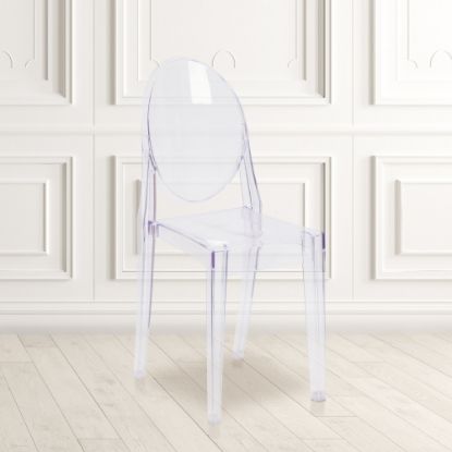 Picture of Flash Furniture Ghost Side Chairs, Clear, Set Of 4 Chairs