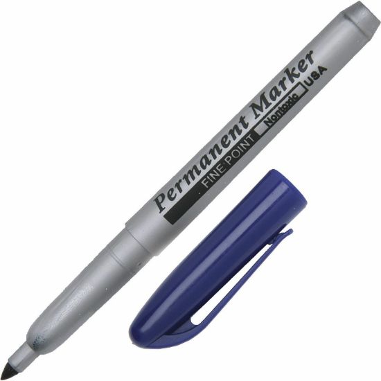 Picture of SKILCRAFT Permanent Fine-Point Markers, Blue (AbilityOne 7520-01-511-4319)