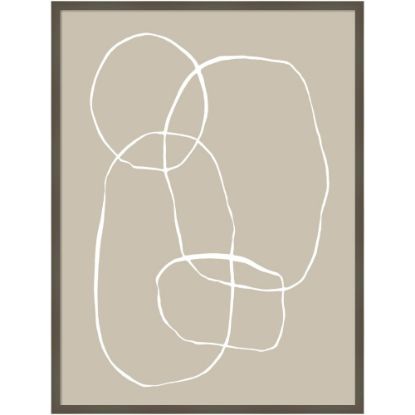 Picture of Amanti Art Modern Circles Beige by Teju Reval Wood Framed Wall Art Print, 31inW x 41inH, Gray