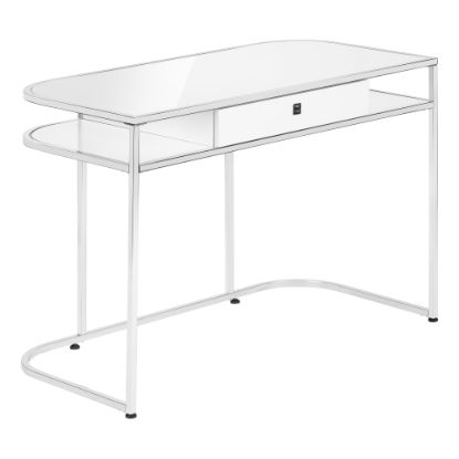 Picture of Monarch Specialties Natalia 48inW Computer Desk, Glossy White/Chrome