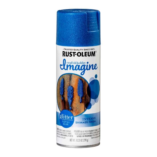 Picture of Rust-Oleum Imagine Craft and Hobby Glitter Spray Paint, 10.25 Oz, Royal Blue, Pack Of 4 Cans