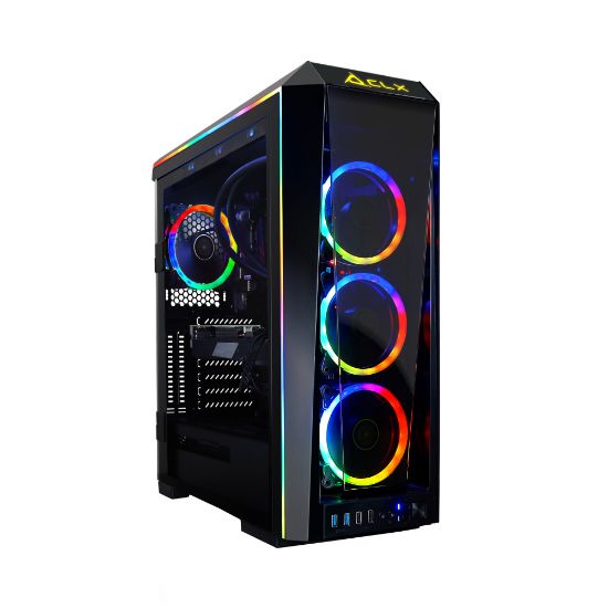 Picture of CLX SET TGMSETRTH0B25BM Liquid-Cooled Gaming Desktop PC, AMD Ryzen 9, 64GB Memory, 6TB Hard Drive/1TB Solid State Drive, Windows 10 Home