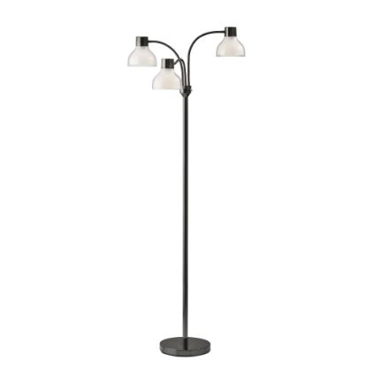 Picture of Adesso Presley 3-Arm Floor Lamp, 69inH, Clear Shade/Black Nickel Base