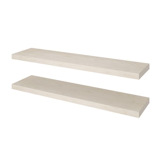 Picture of Bestar Universal Floating Shelves, 12inW x 48inL Natural Yellow Birch, Set Of 2