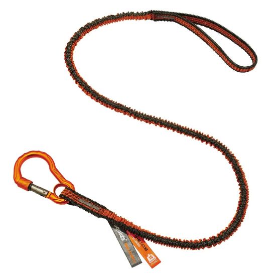 Picture of Ergodyne Squids 3100F(x) Standard Tool Lanyards, 10 Lb, Orange/Gray, Pack Of 6 Lanyards