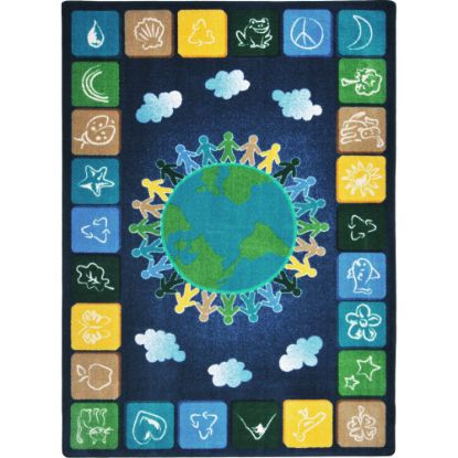 Picture of Joy Carpets Kid Essentials Rectangular Area Rug, One World, 7-2/3ft x 10-3/4ft, Neutral