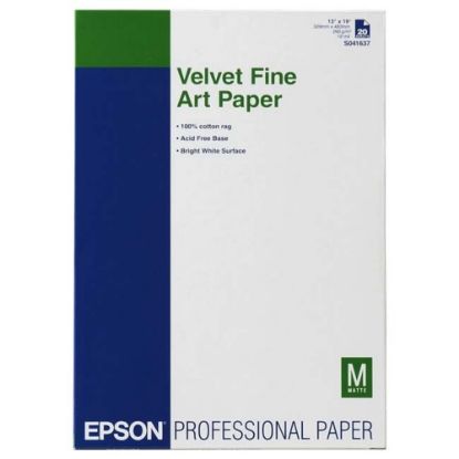 Picture of Epson Velvet Fine Art Paper, 13in x 19in, White