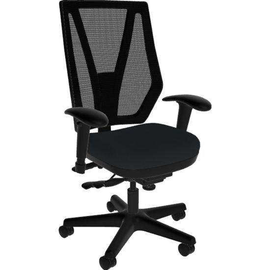 Picture of Sitmatic GoodFit Mesh Multifunction Small-Scale High-Back Chair With Adjustable Arms, Black/Black